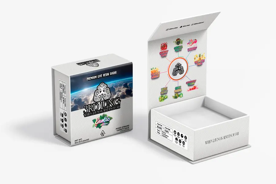 Custom printed packaging box produced by ECO Packaging Masters