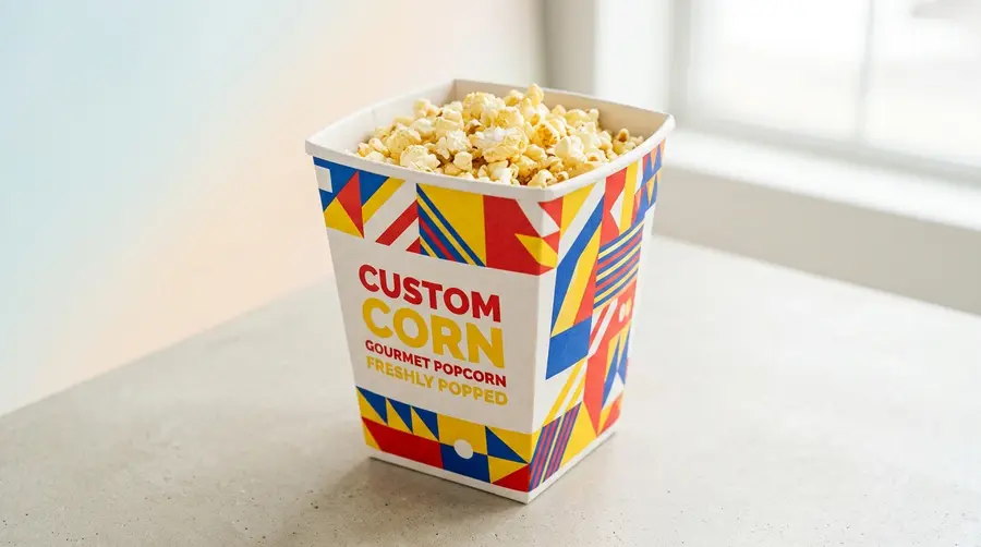 kraft popcorn printed boxes