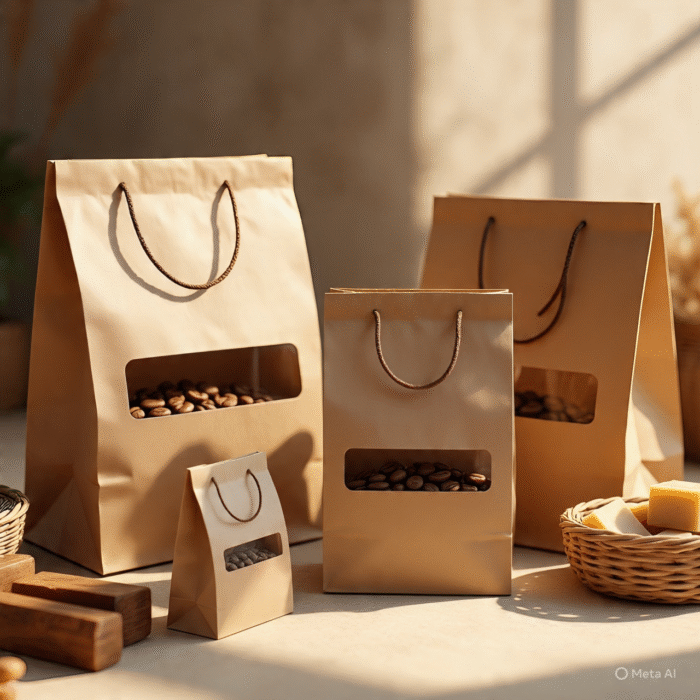 Printed Kraft Window Bags